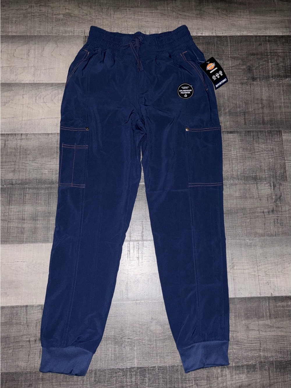 Dickies Medical Nurse Womens Navy Mid Rise Riveting Jogger Scrub Pants XS NWT